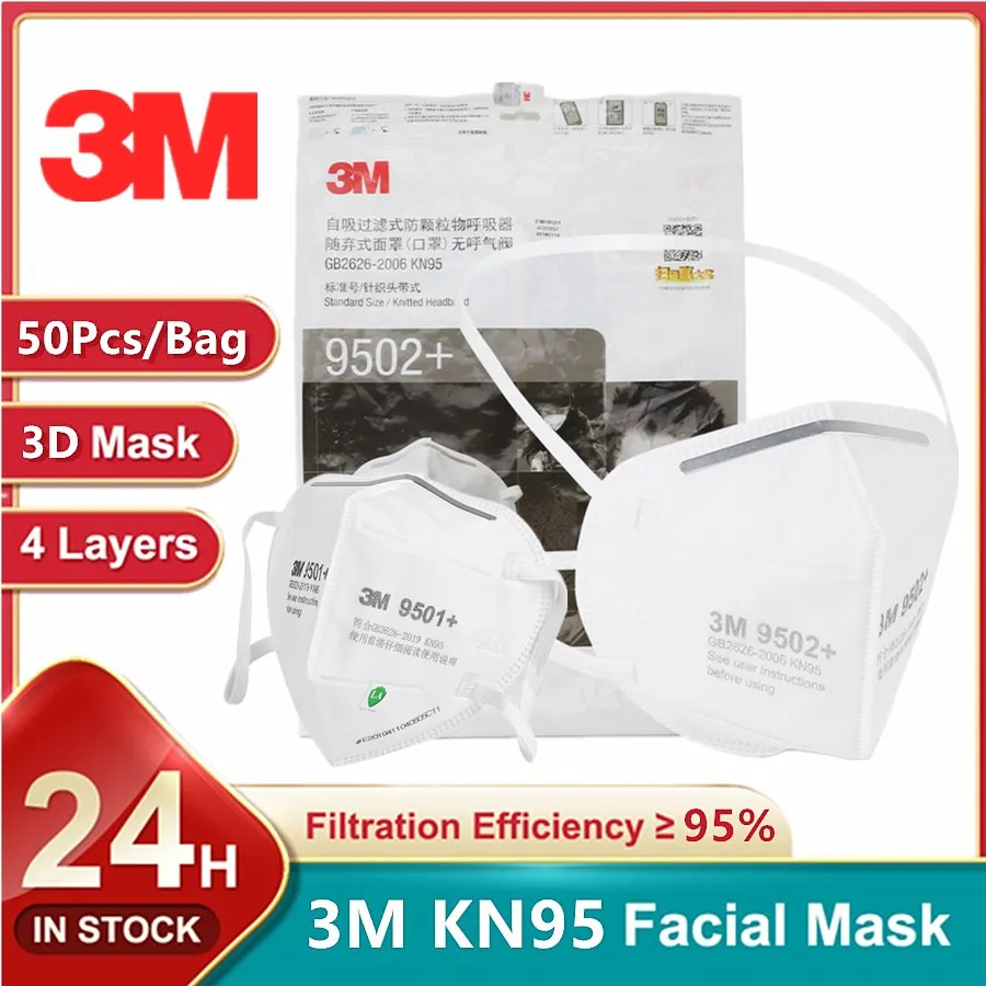 3M Mask 9502+ - 3M KN95 Yüz Maskesi 9501+/9502+ Orijinal